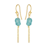 Earrings 5657 in Gold plated silver with Apatite