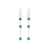 Earrings 5661 in Silver with Green agate