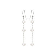 Earrings 5661 in Silver with White freshwater pearl