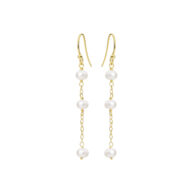 Earrings 5661 in Gold plated silver with White freshwater pearl