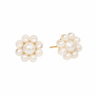Earrings 5662 in Gold plated silver with White freshwater pearl 12 mm