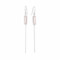 Earrings 5663 in Silver with Light pink crystal