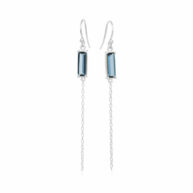 Earrings 5663 in Silver with London blue crystal