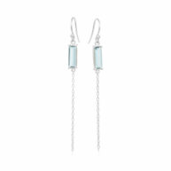 Earrings 5663 in Silver with Synthetic blue topaz