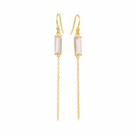 Earrings 5663 in Gold plated silver with Light pink crystal