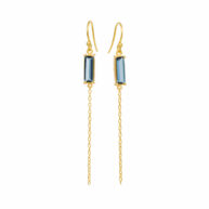 Earrings 5663 in Gold plated silver with London blue crystal
