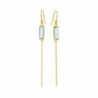 Earrings 5663 in Gold plated silver with Synthetic blue topaz