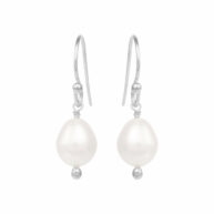 Earrings 5664 in Silver with White freshwater pearl