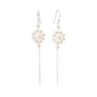 Earrings 5667 in Silver with White freshwater pearl
