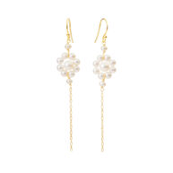Earrings 5667 in Gold plated silver with White freshwater pearl