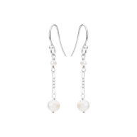 Earrings 5668 in Silver with White freshwater pearl
