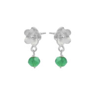Earrings 5672 in Silver with Green agate