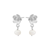 Earrings 5672 in Silver with White freshwater pearl