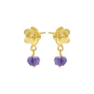 Earrings 5672 in Gold plated silver with Amethyst