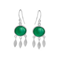 Earrings 5675 in Silver with Green agate