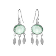 Earrings 5675 in Silver with Green quartz