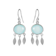 Earrings 5675 in Silver with Light blue crystal
