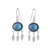 Earrings 5675 in Silver with London blue crystal