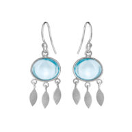 Earrings 5675 in Silver with Synthetic blue topaz