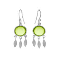 Earrings 5675 in Silver with Peridote crystal