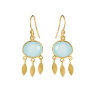 Earrings 5675 in Gold plated silver with Light blue crystal