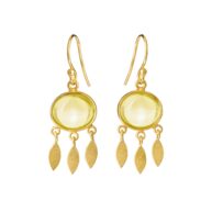 Earrings 5675 in Gold plated silver with Lemon quartz