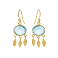 Earrings 5675 in Gold plated silver with Synthetic blue topaz