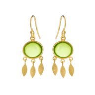 Earrings 5675 in Gold plated silver with Peridote crystal