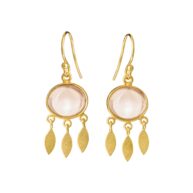 Earrings 5675 in Gold plated silver with Morganite crystal