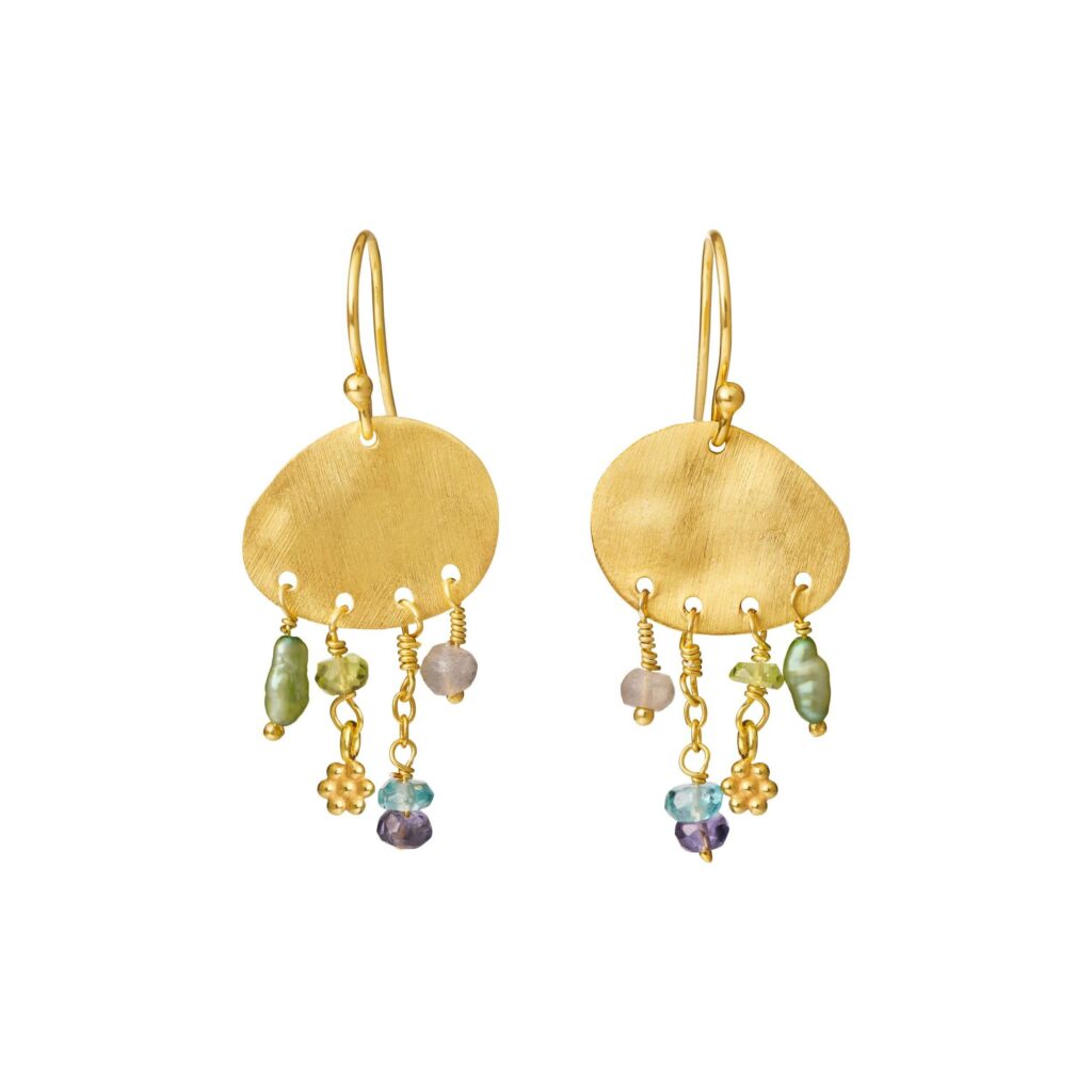 Jewellery gold plated silver earring, style number: 5678-2-596