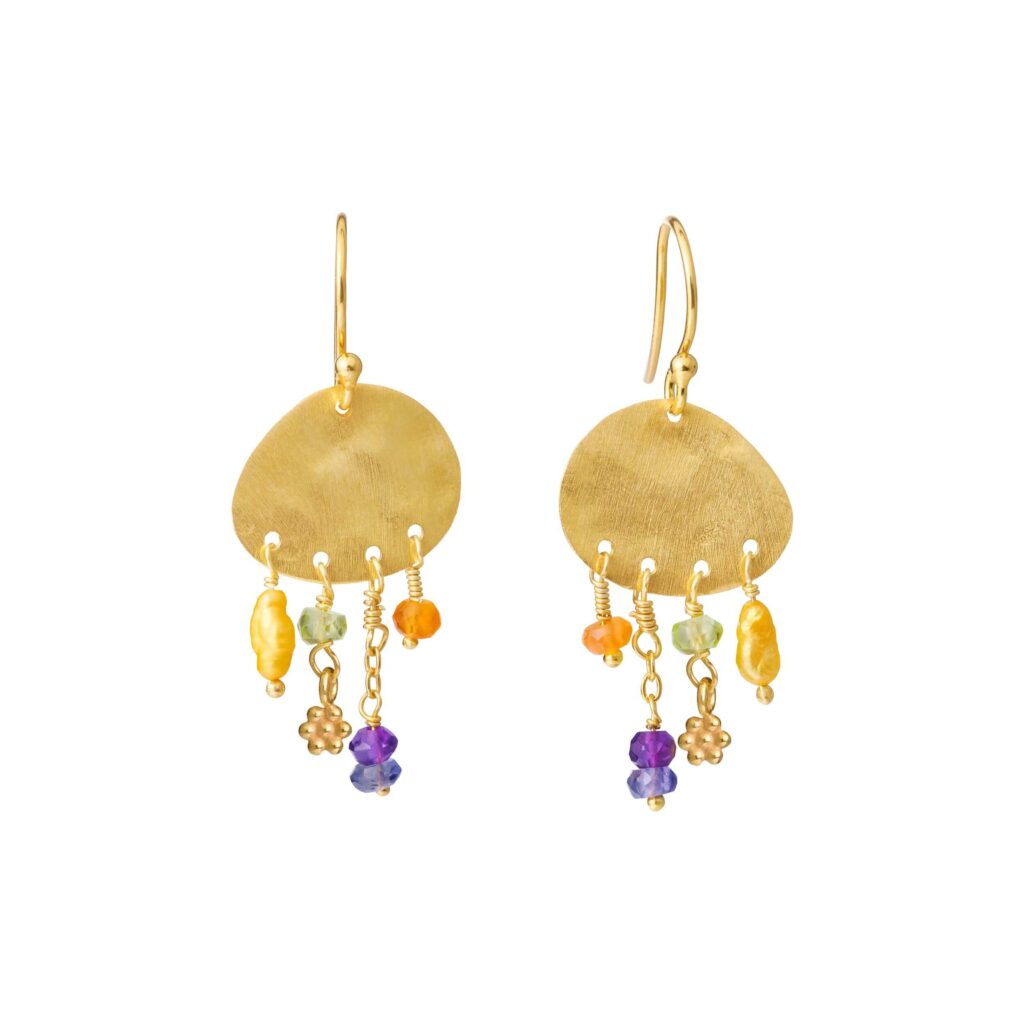 Jewellery gold plated silver earring, style number: 5678-2-597