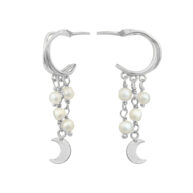 Earrings 5681 in Silver with White freshwater pearl