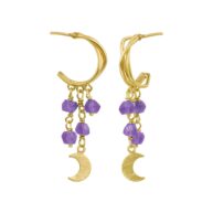 Earrings 5681 in Gold plated silver with Amethyst
