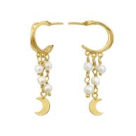 Earrings 5681 in Gold plated silver with White freshwater pearl