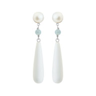Earrings 5687 in Silver with Aquamarine