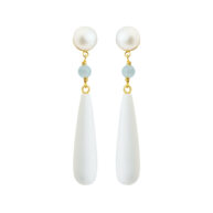 Earrings 5687 in Gold plated silver with Aquamarine