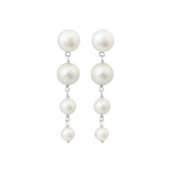 Earrings 5689 in Silver with White freshwater pearl