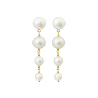 Earrings 5689 in Gold plated silver with White freshwater pearl