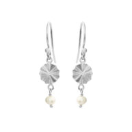 Earrings 5693 in Silver with White freshwater pearl