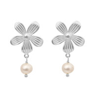 Earrings 5696 in Silver with White freshwater pearl