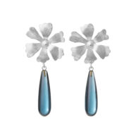 Earrings 5697 in Silver with London blue crystal