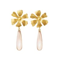 Earrings 5697 in Gold plated silver with Morganite crystal