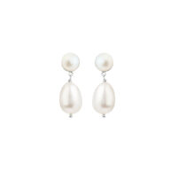 Earrings 5698 in Silver with White freshwater pearl