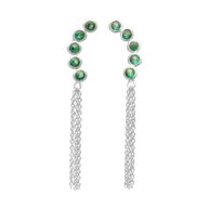 Earrings 5702 in Silver with Emerald green zirconia