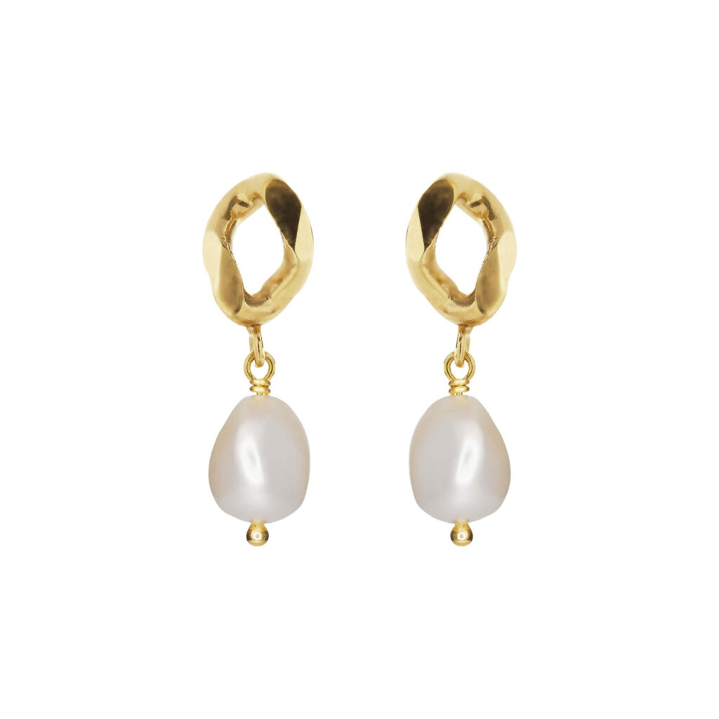 Jewellery polished gold plated silver earring, style number: 5709-21-900