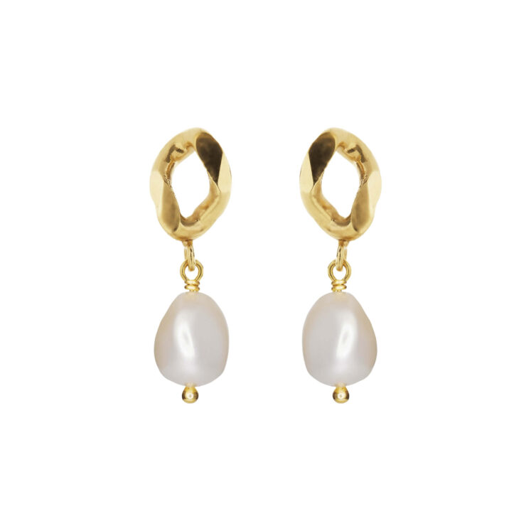 Jewellery polished gold plated silver earring, style number: 5709-21-900