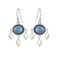 Earrings 5719 in Silver with London blue crystal