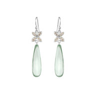 Earrings 5722 in Silver with Green quartz