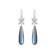 Earrings 5722 in Silver with London blue crystal
