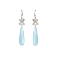 Earrings 5722 in Silver with Synthetic blue topaz